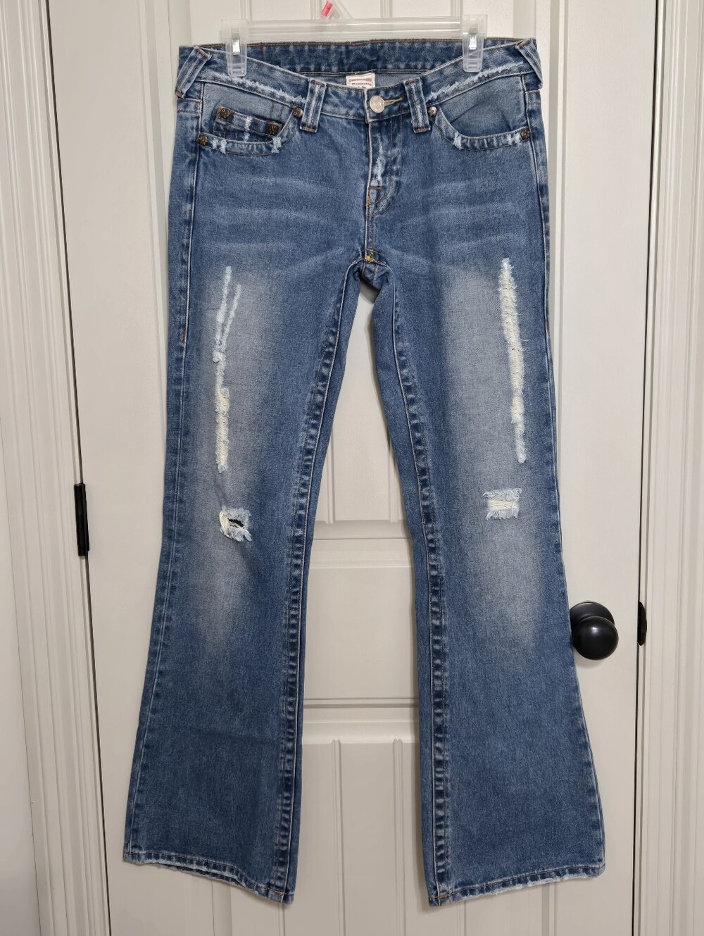 True Religion Vintage Y2K Jeans Big Rig Stone Tint Distressed Size 29 USA